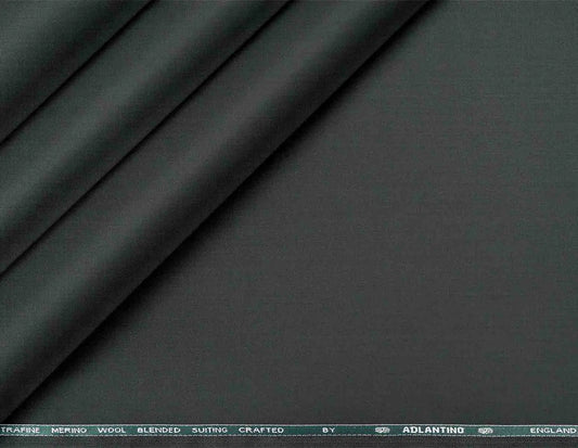 Adlantino Super 90’s Extrafine Merino Poly Wool Smoke Grey Plain Micro Suiting Fabric for Jodhpuris, Jackets, Suits & Trousers