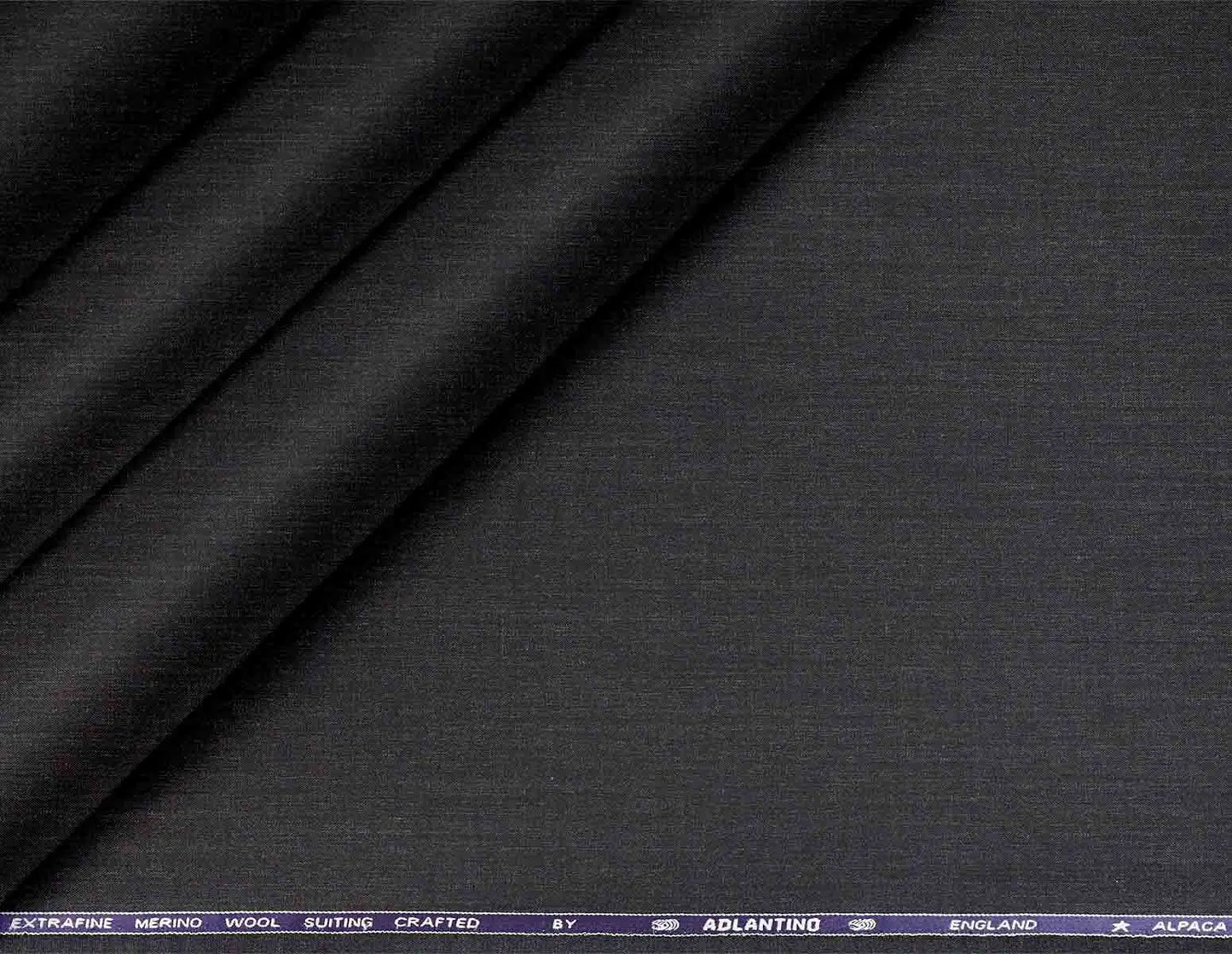 "Super 110’s Extrafine Merino Wool & Alpaca Blend Charcoal Grey Plain Suiting"