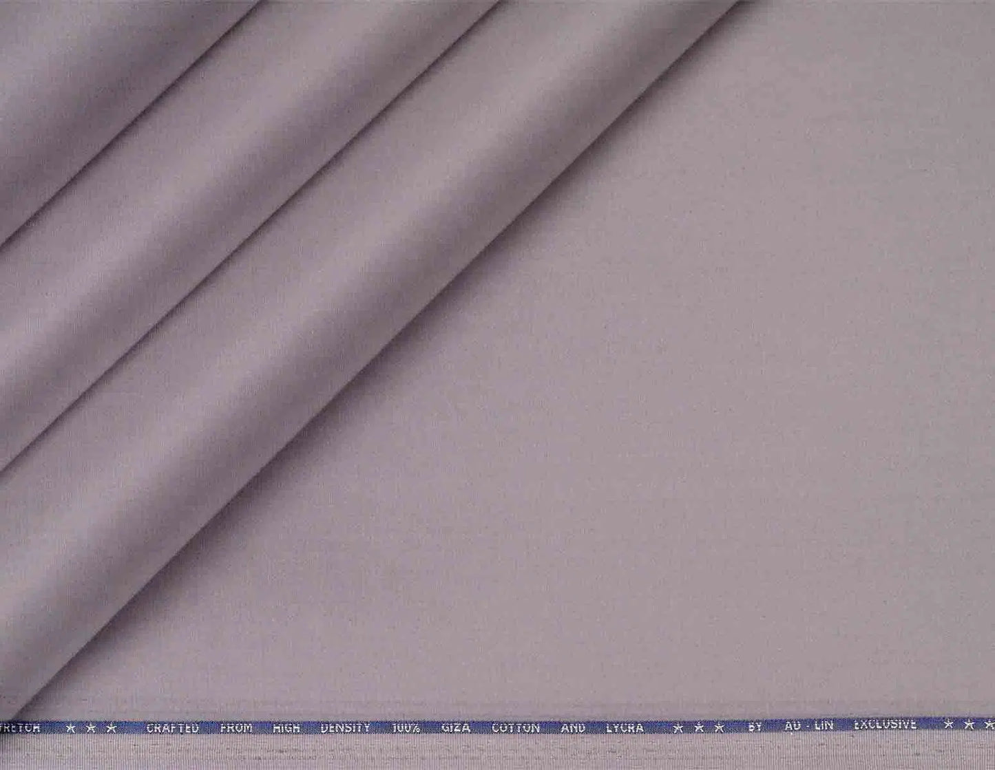 Silver Grey Mold Stretch High Density Giza Cotton Lycra Lining Fabric for Modern Menswear