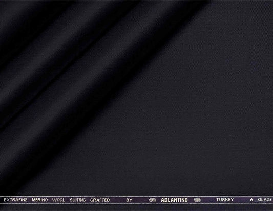 Super 130’s Extrafine Merino Wool Poly-Wool Suiting by Adlantino Turkey Glaze – Midnight Navy Premium Tailoring Fabric for Contemporary Menswear.