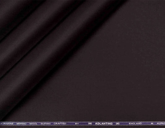 Dark Chocolate Super 110’s Extrafine Merino Plain Micro Suiting Poly Wool Fabric for Modern Menswear
