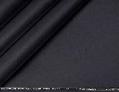 Steel Grey Super 90’s Extrafine Merino Poly Wool Micro Checks Suiting Fabric for Modern Menswear