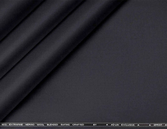 Steel Grey Super 90’s Extrafine Merino Poly Wool Micro Checks Suiting Fabric for Modern Menswear