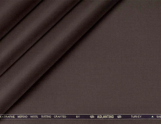 Super 130’s Extrafine Wool Plain Suiting by Adlantino — Earthy Taupe Poly Wool for Modern Men’s Jodhpuris, Koti, Jackets, Suits & Pants