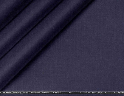 Rich Midnight Blue Extrafine Merino Poly-Wool Suiting Fabric