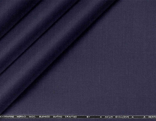 Rich Midnight Blue Extrafine Merino Poly-Wool Suiting Fabric