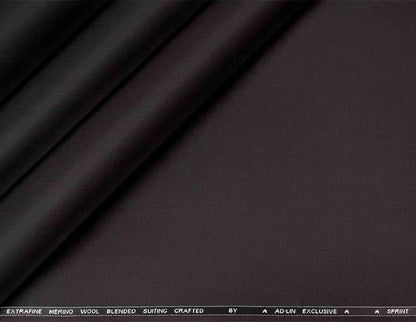 Chocolate Brown Super 90’s Extrafine Merino Poly Wool Micro Checks Suiting Fabric for Modern Menswear