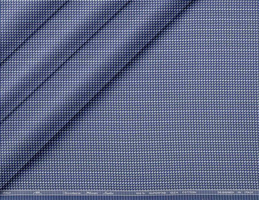 Tessitura Monti India 100% Superfine Giza Cotton – Cornflower Blue Dobby Micro Dots