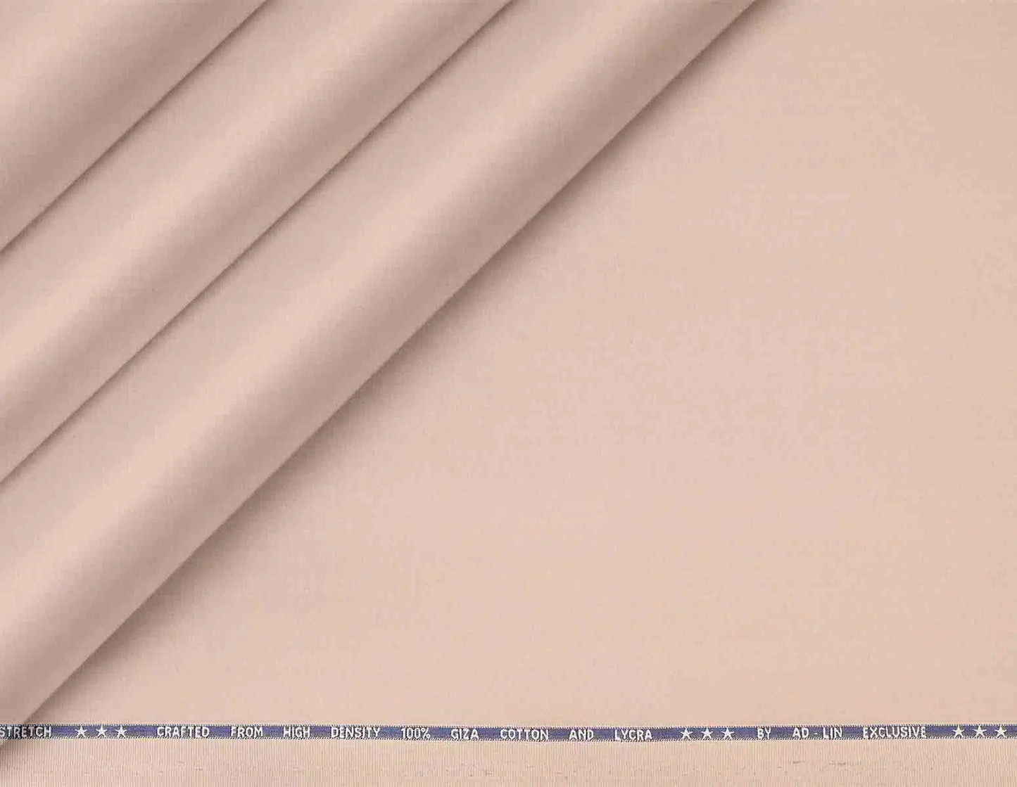 Blush Pink Mold Stretch High Density Giza Cotton Lycra Lining Fabric for Modern Menswear