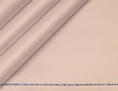Blush Pink Mold Stretch High Density Giza Cotton Lycra Lining Fabric for Modern Menswear