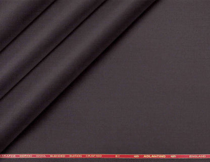 Adlantino Super 90’s Extrafine Merino Poly Wool Charcoal Grey Plain Micro Suiting Fabric for Jodhpuris, Jackets, Suits & Trousers