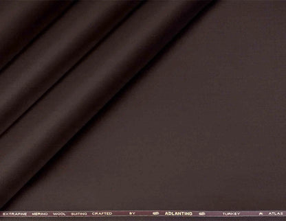 Rich Mocha Super 100’s Poly-Wool Suiting Fabric for Modern Menswear