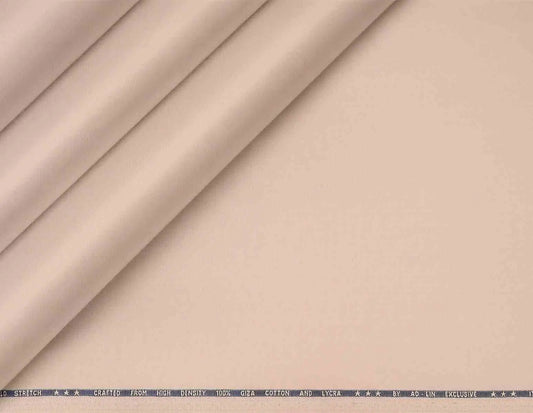 Soft Latte Mold Stretch High Density Giza Cotton Lycra Lining Fabric for Modern Menswear