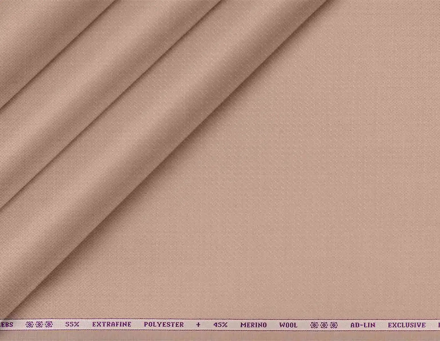 Celebs Poly-Wool Blend: 55% Extrafine Polyester, 45% Merino Wool in Almond Beige Micro Weave for Modern Menswear