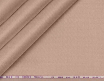 Celebs Poly-Wool Blend: 55% Extrafine Polyester, 45% Merino Wool in Almond Beige Micro Weave for Modern Menswear