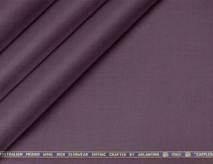 Super 130’s Australian Merino Wool Rich Clubwear Suiting – Deep Plum Mulberry Poly-Wool Micro-Structure Fabric for Jodhpuri, Koti, Jackets, Suits & Pants