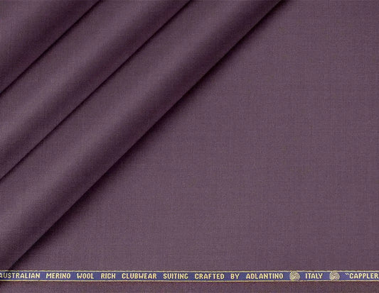 Super 130’s Australian Merino Wool Rich Clubwear Suiting – Deep Plum Mulberry Poly-Wool Micro-Structure Fabric for Jodhpuri, Koti, Jackets, Suits & Pants