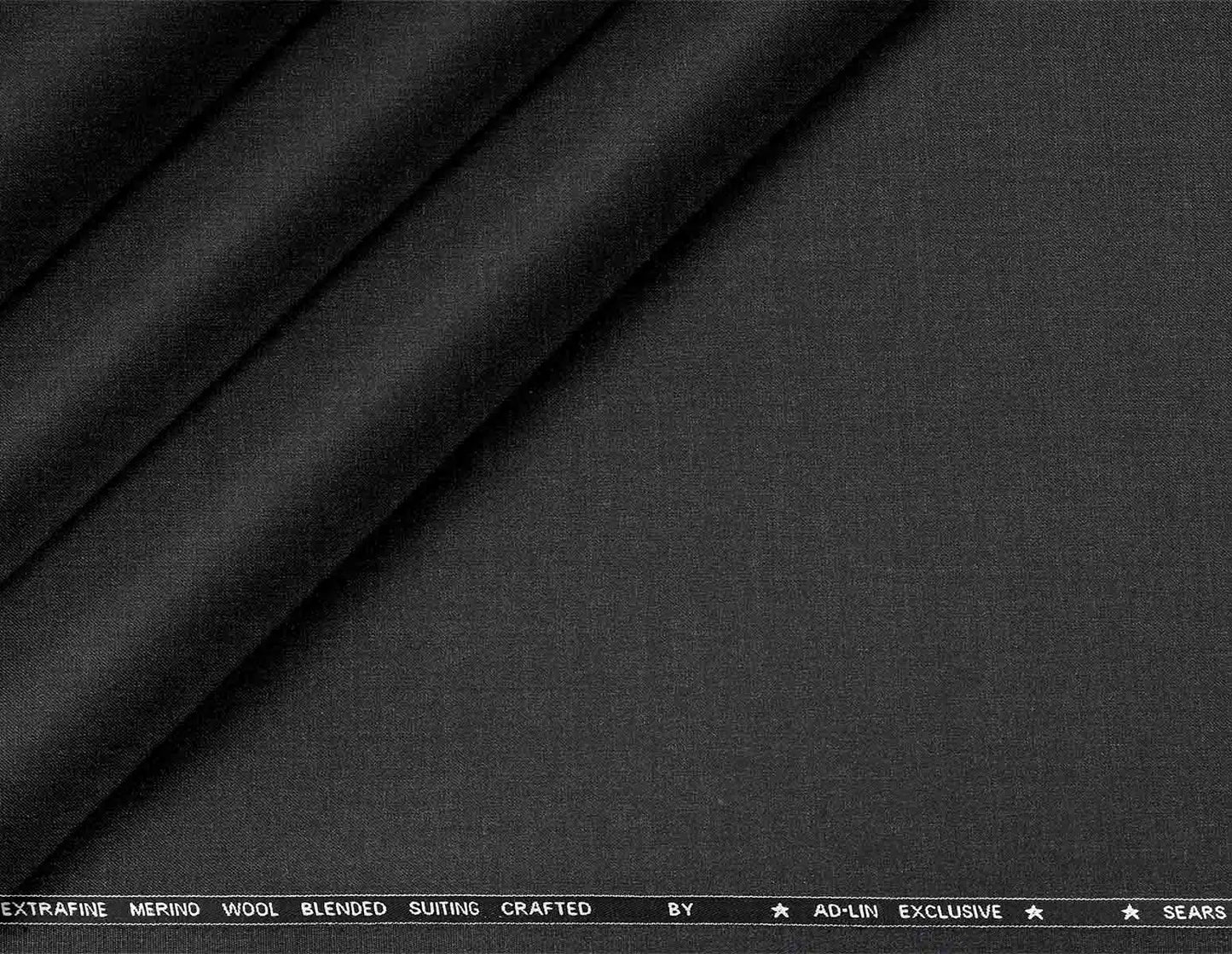 Classic Graphite Super 90’s Poly-Wool Blended Suiting Fabric for Modern Menswear
