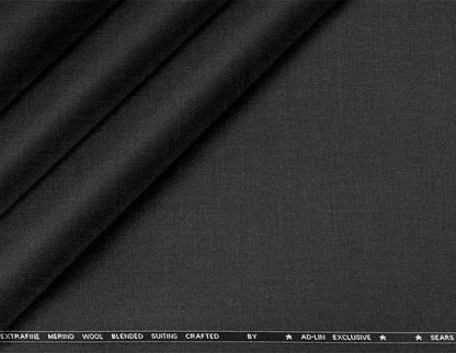 Classic Graphite Super 90’s Poly-Wool Blended Suiting Fabric for Modern Menswear