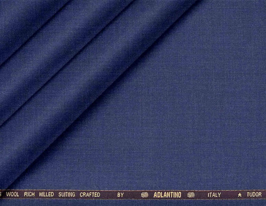 Super 130’s Wool-Rich Poly Wool Suiting by Adlantino Italy Tudor – Blue Micro Structure