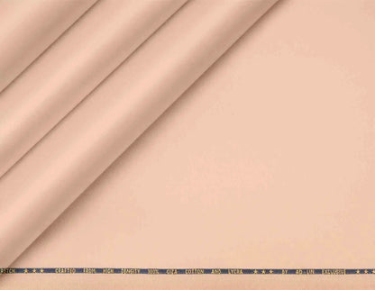 Nude Beige Mold Stretch High Density Giza Cotton Lycra Lining Fabric for Modern Menswear