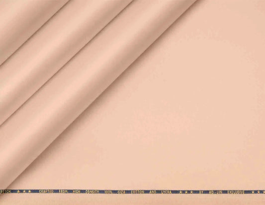 Nude Beige Mold Stretch High Density Giza Cotton Lycra Lining Fabric for Modern Menswear