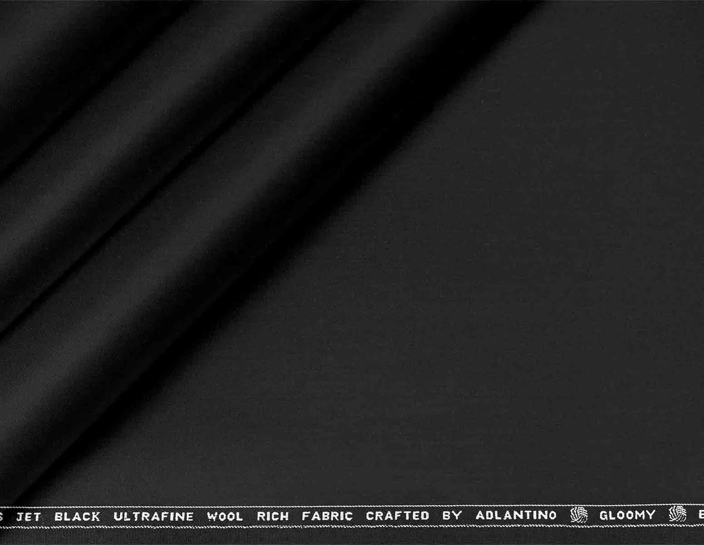 Super 130’s Jet Black Ultrafine Wool Rich Micro-Structure Poly-Wool Fabric for Jodhpuri, Koti, Jackets, Suits & Pants