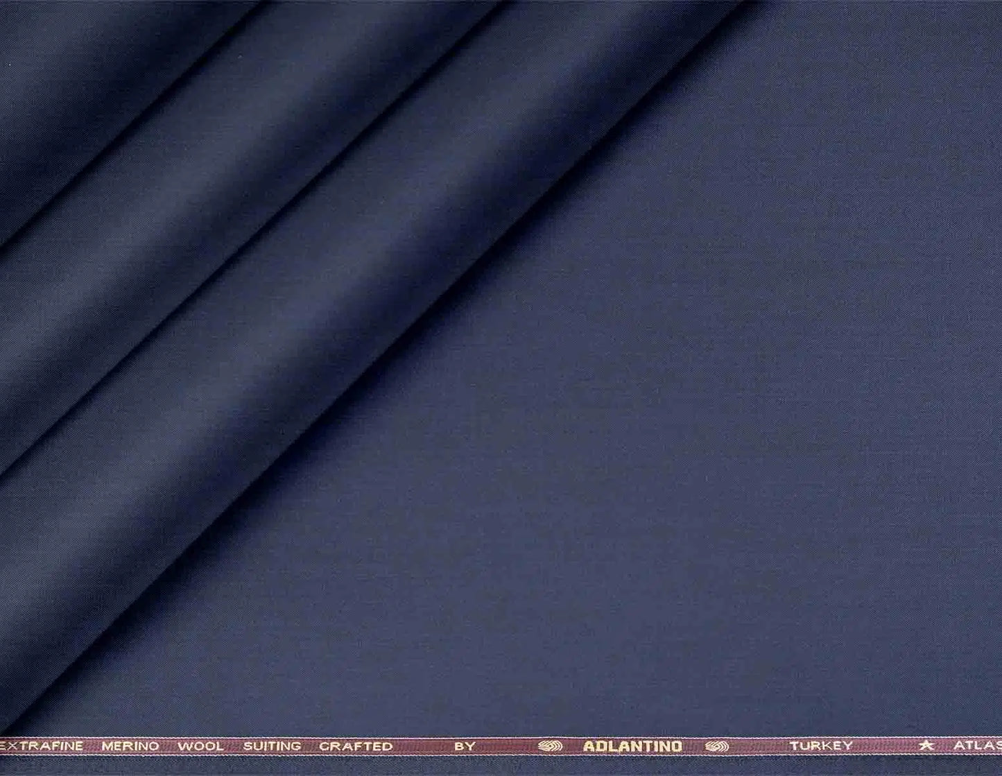 Super 100’s Extrafine Merino Wool Poly-Wool Suiting by Adlantino – Steel Blue Modern Tailoring Fabric for Men.