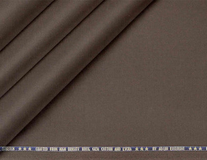 Chocolate Brown Mold Stretch High Density Giza Cotton Lycra Lining Fabric for Modern Menswear