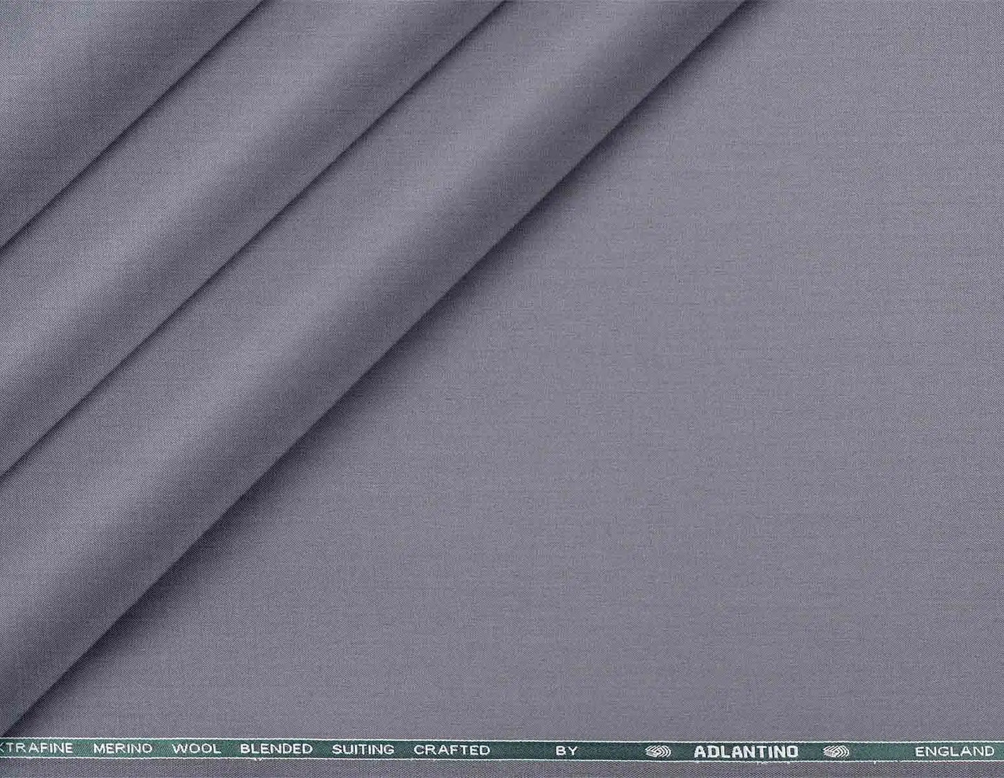 Super 90’s Extrafine Merino Poly Wool Steel Grey Micro-Structure Suiting by Adlantino for Jodhpuris, Koti, Jackets, Suits & Pants