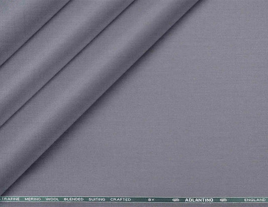 Super 90’s Extrafine Merino Poly Wool Steel Grey Micro-Structure Suiting by Adlantino for Jodhpuris, Koti, Jackets, Suits & Pants