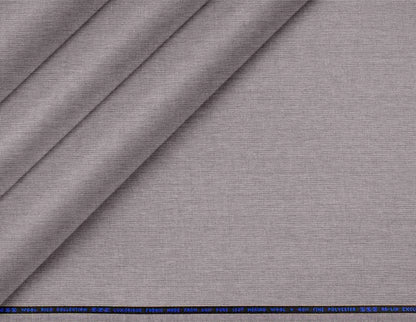 Castrum Wool Rich Collection Light Grey Poly-Wool Fabric—60% Pure 120s Merino Wool, 40% Fine Polyester, Ideal for Modern Men's Jackets, Suits & Pants.