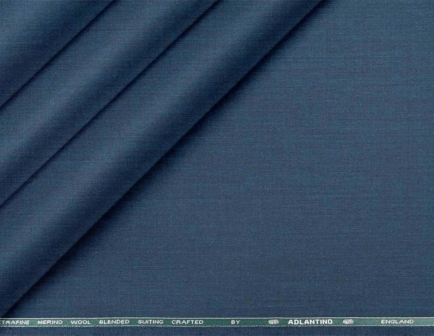 Adlantino Super 90’s Extrafine Merino Poly Wool Steel Blue Plain Micro Suiting Fabric for Jodhpuris, Jackets, Suits & Trousers