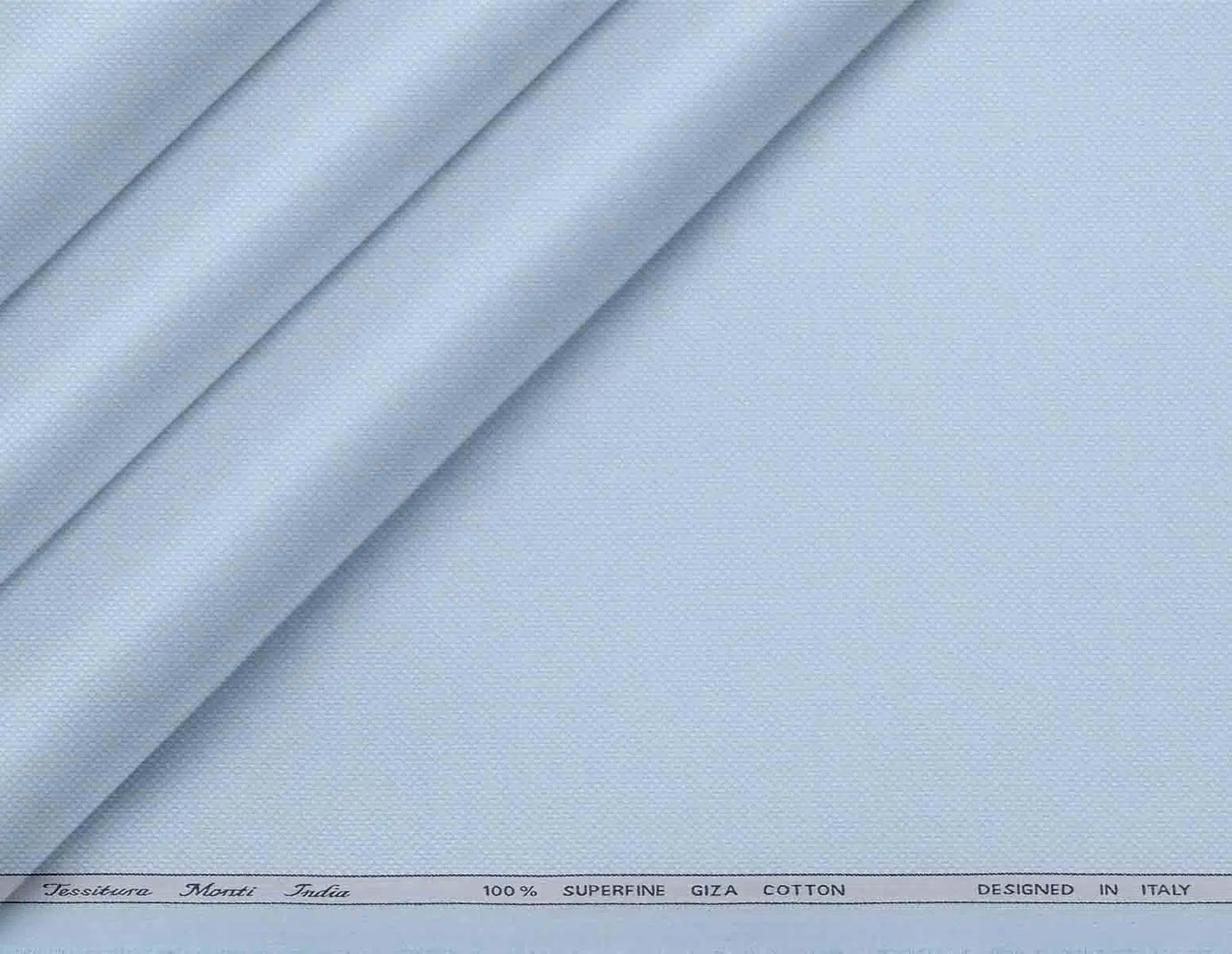 Tessitura Monti India 100% Superfine Giza Cotton – Ice Blue Dobby Micro Dots