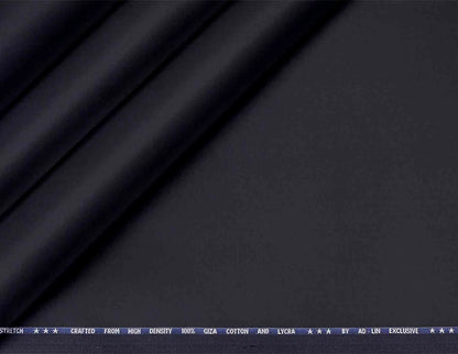 Navy Blue Mold Stretch High Density Giza Cotton Lycra Lining Fabric for Modern Menswear