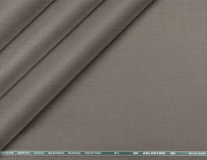 Taupe Brown Super 90’s Poly Wool Suiting Fabric by Adlantino for Jodhpuri Suits, Jackets and Trousers.