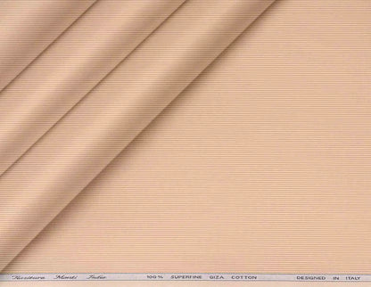 Warm Beige Lining Micro Structure Superfine Giza Cotton by Tessitura Monti