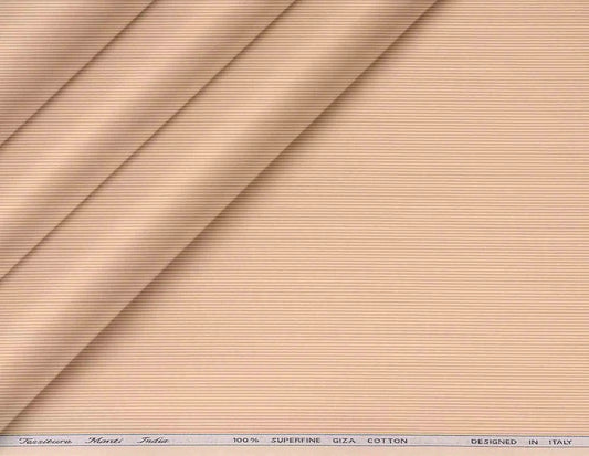 Warm Beige Lining Micro Structure Superfine Giza Cotton by Tessitura Monti
