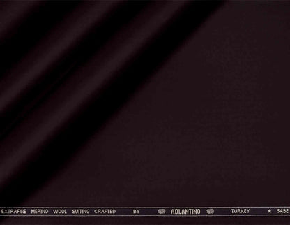 Super 130’s Extrafine Merino Wool Plain Suiting by Adlantino Turkey — Dark Chocolate Poly Wool for Modern Men’s Jodhpuris, Koti, Jackets, Suits & Pants