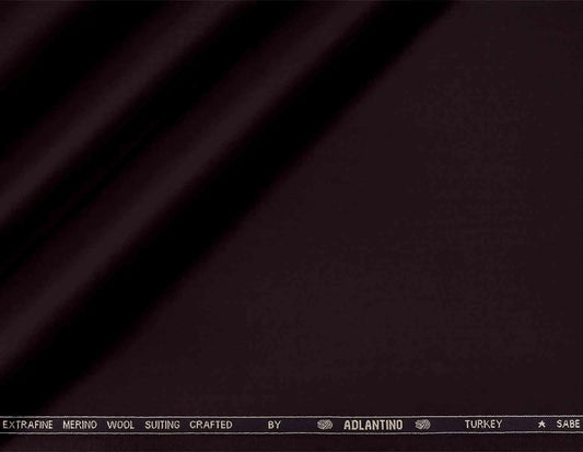 Super 130’s Extrafine Merino Wool Plain Suiting by Adlantino Turkey — Dark Chocolate Poly Wool for Modern Men’s Jodhpuris, Koti, Jackets, Suits & Pants