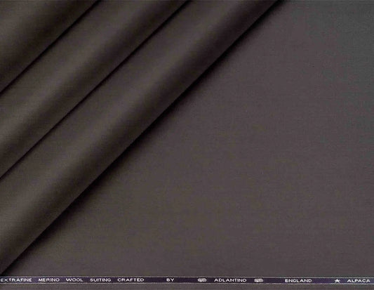 "Alpaca Super 110’s Extrafine Merino Wool Charcoal Plain Suiting by Adlantino England"