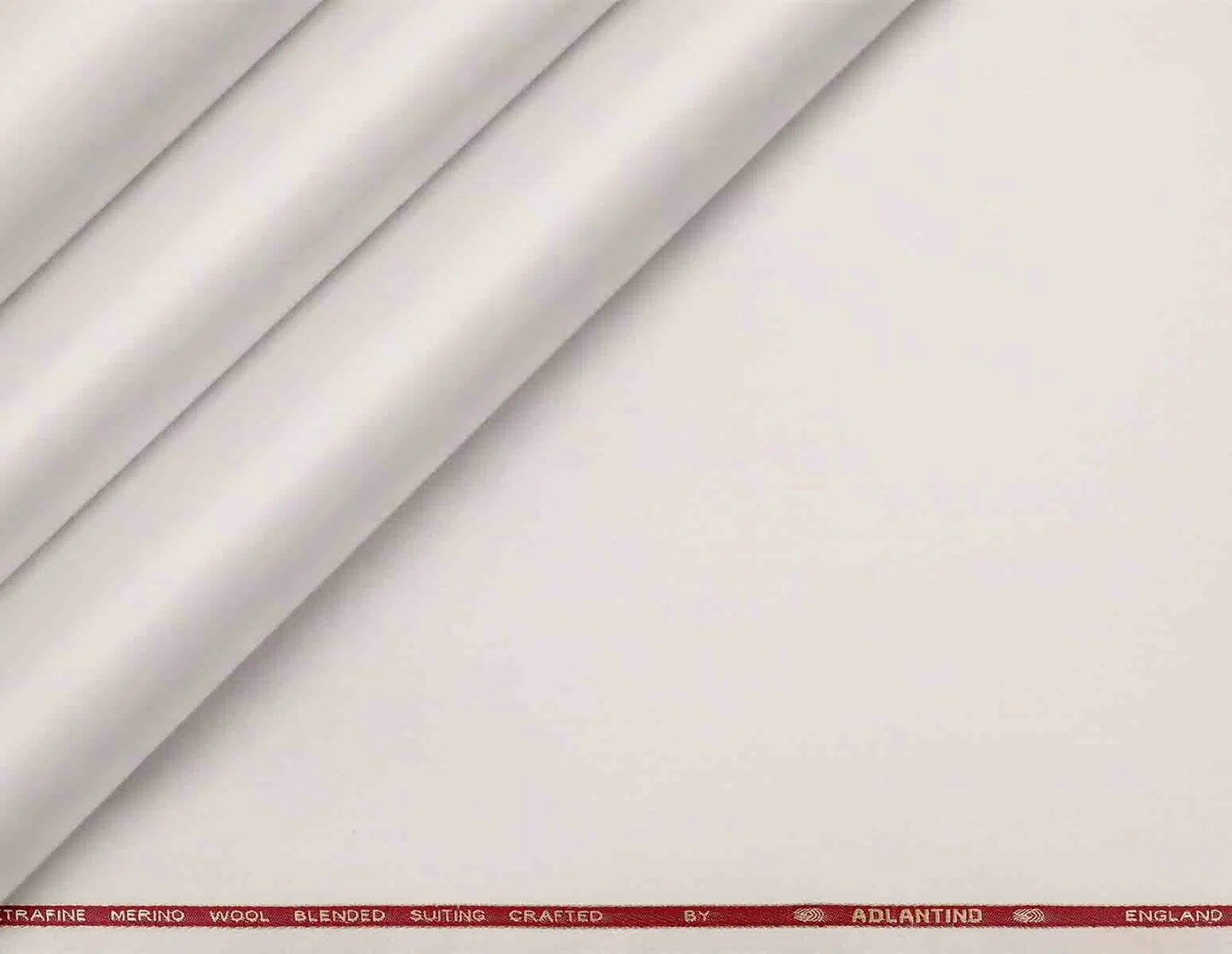 Adlantino Super 90’s Exrafine Merino Poly Wool Off‑White Plain Micro Suiting Fabric for Jodhpuris, Jackets, Suits & Trousers.
