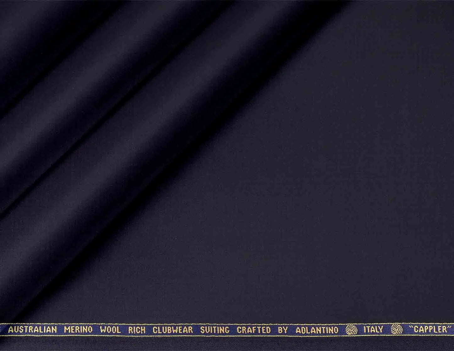 Premium Super 130’s Australian Merino Wool-Rich Poly Wool Suiting – Plain Micro Structure, Navy Blue