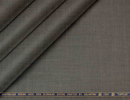 Premium Super 130’s Australian Merino Wool-Rich Poly Wool Suiting – Plain Micro Structure, Charcoal Grey