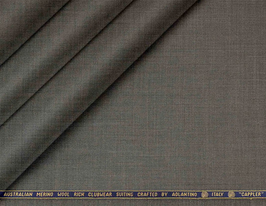 Premium Super 130’s Australian Merino Wool-Rich Poly Wool Suiting – Plain Micro Structure, Charcoal Grey