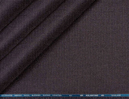 Plum Textured Micro-Weave Poly Wool Suiting Fabric for Jodhpuris, Koti, Jackets, Suits & Pants.