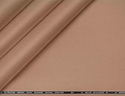Camel Brown Super 90’s Extrafine Merino Poly Wool Micro Suiting Fabric for Modern Menswear