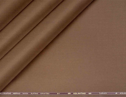 Classic Brown Super 100’s Extrafine Merino Wool Poly-Wool Suiting Fabric for Modern Menswear