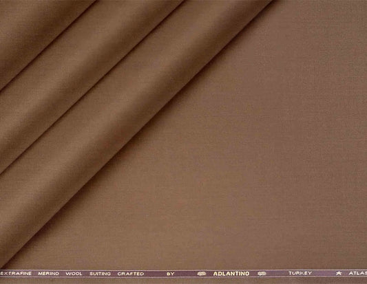 Classic Brown Super 100’s Extrafine Merino Wool Poly-Wool Suiting Fabric for Modern Menswear