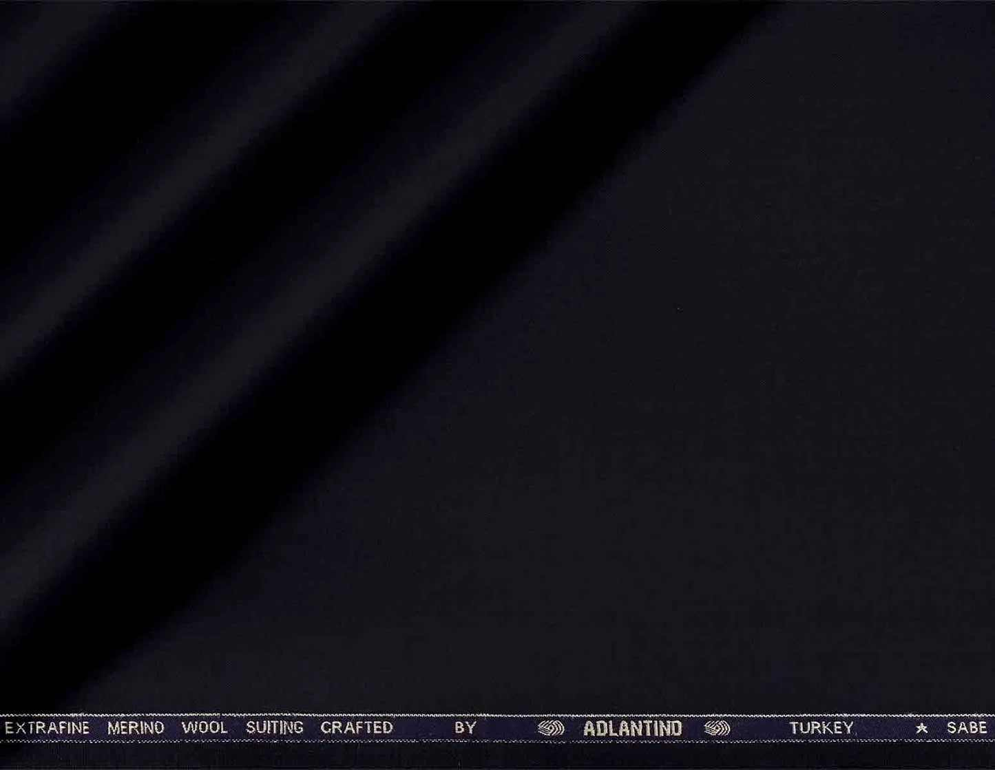 Super 130’s Extrafine Merino Wool Plain Suiting by Adlantino Turkey — Deep Midnight Indigo Poly Wool for Modern Men’s Jodhpuris, Koti, Jackets, Suits & Pants